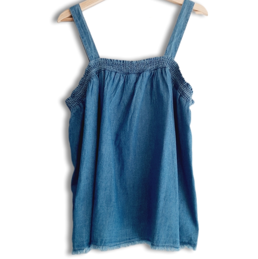 Kismet Blue Denim-Look Tank Top